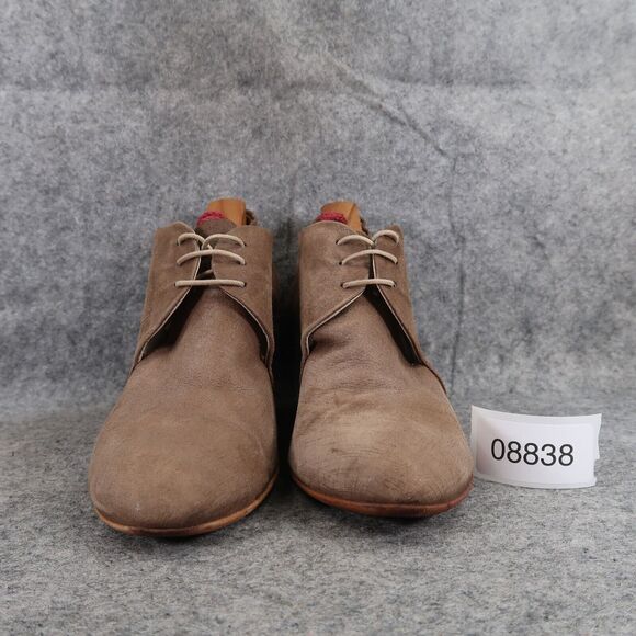 AGL Shoes Womens 38 Booties Fashion Wedge Desert Chukka Leather Lace Up Brown - Picture 3 of 15